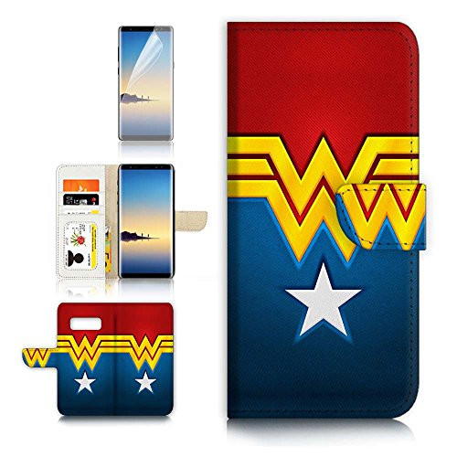 ( For Samsung Note 8 , Galaxy Note 8 ) Flip Wallet Case Cover & Screen Protector Bundle! A4268 Wonder Woman
