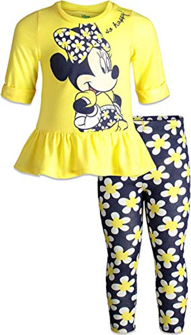 Disney Minnie Mouse Toddler Girls T-Shirt T-Shirt Legging Set Yellow Long-Sleeve 4T Disney Minnie Mouse Toddler Girls T-Shirt T-Shirt Legging Set Yellow Long-Sleeve 4T