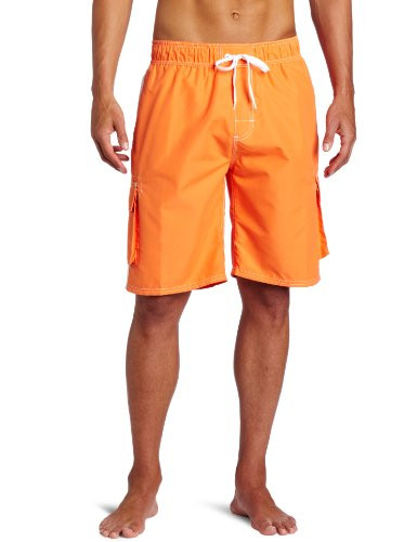 Kanu Surf Men's Barracuda Swim Trunks -Regular  and  Extended Sizes- Orange 3X
