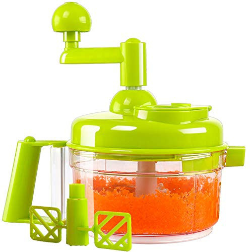 KEOUKE Hand Crank Food Processor - Manual Food Chopper Blender Mixer Cutter Meat Grinder for Vegetables Fruits Salad with a Egg Separator