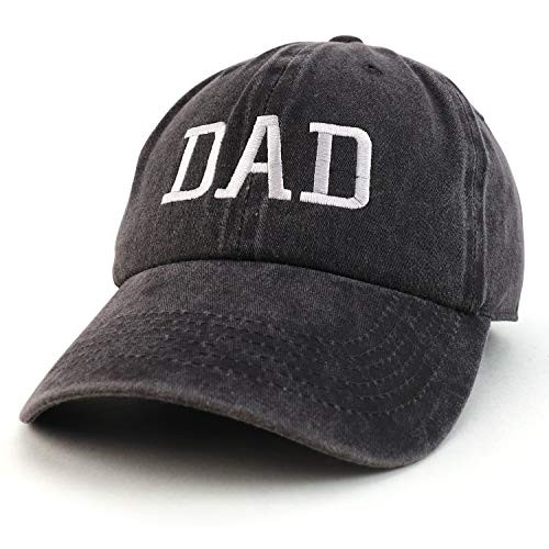 Trendy Apparel Shop Dad Embroidered Pigment Dyed Low Profile Cotton Cap - Black