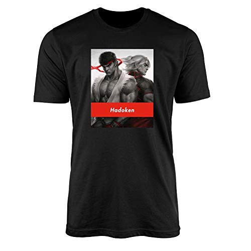 POPCULT Street Fighter Ken-Ryu Hadouken T-Shirt - -M- Black