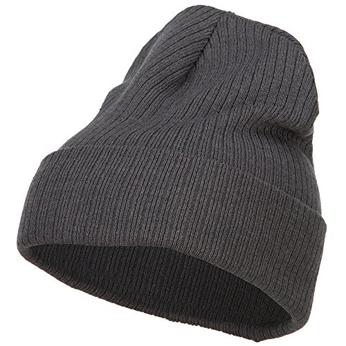 e4Hats.com Big Size Cuff Long Beanie - Charcoal OSFM