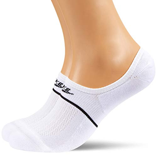 Nike Essential No-Show Unisex Sneaker Socks -2 Pairs- -White-Black W 11.5-13 - M 10-11.5-