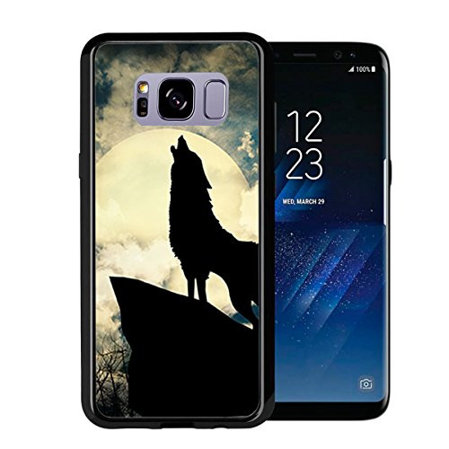 Shadow Wolf Howling at The Moon at Night for Samsung Galaxy S8 2017 Case Cover by Atomic Market