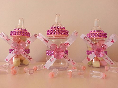 12 Minnie Mouse Pink Fillable Bottles Baby Shower It's a Girl Favors Prizes Game