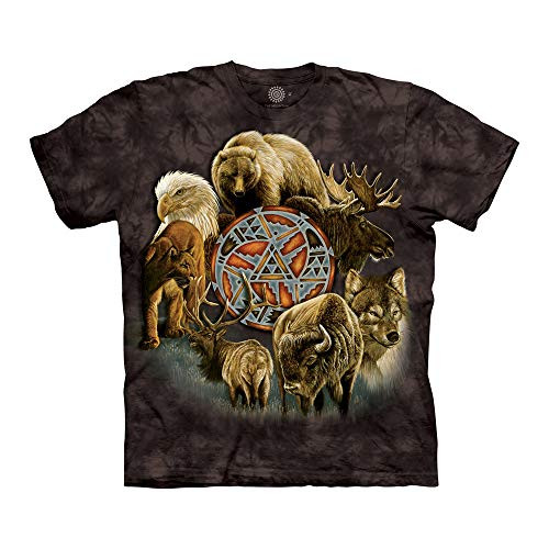 The Mountain Animal Spirit Circle Adult T-Shirt Black Small