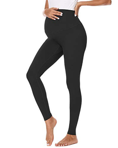 Love2Mi Women's Maternity Pants Casual Active Leggings Comfy Pregnancy Trousers -Black1 M-
