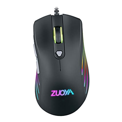 Homyl RGB Gaming Mouse Wired USB Optical Computer Mice with RGB Backlit 5 Adjustable DPI Up to 7200 Ergonomic Gamer Laptop PC Mouse 7 Buttons -Black- Homyl RGB Gaming Mouse Wired USB Optical Computer Mice with RGB Backlit 5 Adjustable DPI Up to 7200 Ergonomic Gamer Laptop PC Mouse 7 Buttons -Black-