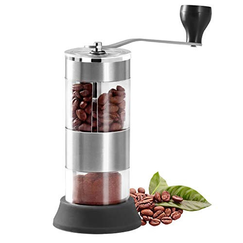 VEHHE Manual Coffee Grinder - Portable Hand Coffee Grinder with Ceramic Adjustable Setting Burr Coffee Grinder for Aeropress Drip Coffee Espresso French Press Turkish Brew VEHHE Manual Coffee Grinder - Portable Hand Coffee Grinder with Ceramic Adjustable Setting Burr Coffee Grinder for Aeropress Drip Coffee Espresso French Press Turkish Brew