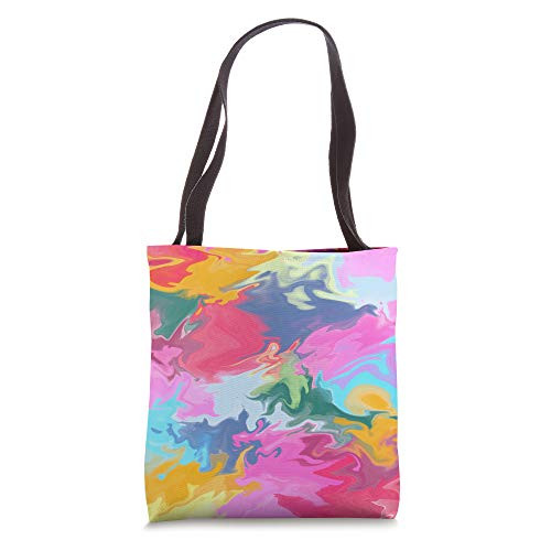 Trippy Abstract Pastel Paint Drip Tote Bag