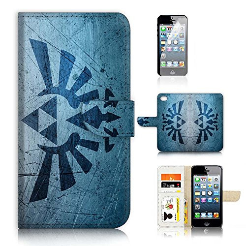 ( For iPhone 6 Plus / iPhone 6S Plus ) Flip Wallet Case Cover & Screen Protector Bundle - A21402 Legend of Zelda Sign
