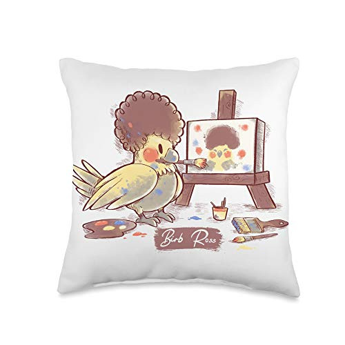 TechraNova Birb Ross Meme - Yellow Cockatiel Artist Bird Throw Pillow 16x16 Multicolor