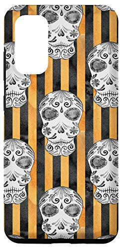 Galaxy S20 CUTE AUTUMN FALL HALLOWEEN PHONE CASES SUGAR SKULLS ORANGE Case