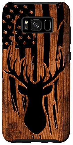 Galaxy S8 plus Epic Wood Style Deer Buck with Flag Case
