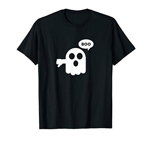 Halloween Ghost Cartoon Says Boo Disapproving Thumbs Down T-Shirt Halloween Ghost Cartoon Says Boo Disapproving Thumbs Down T-Shirt