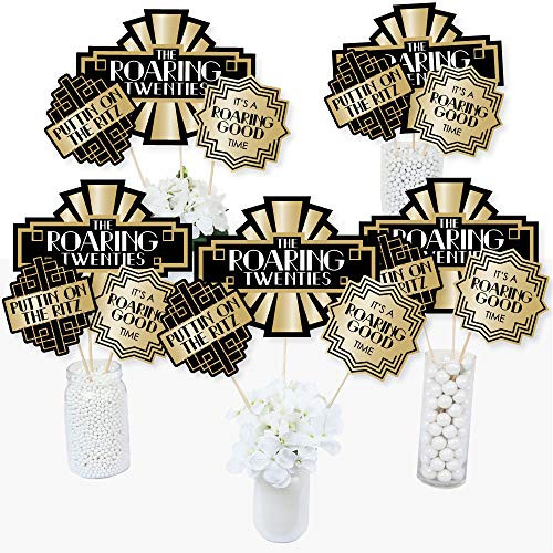 Roaring 20's - 1920s Art Deco Jazz Party Centerpiece Sticks - Table Toppers - Set of 15