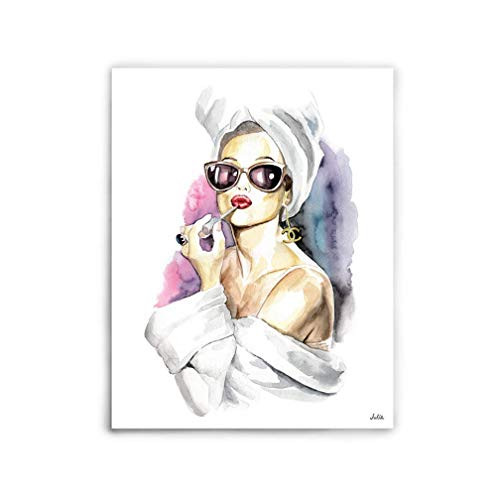 Audrey Hepburn lipstick Audrey Hepburn Poster Makeup Fashion Wall Art Print Audrey Hepburn Painting for Bedroom Livingroom wall decor -NO FRAME NO CANVAS- 8"x10"