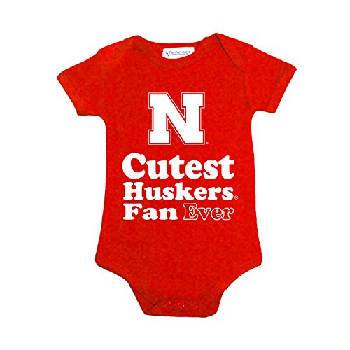 Two Feet Ahead NCAA Nebraska Cornhuskers Children Unisex Lap Shoulder Creeper6 MoRed