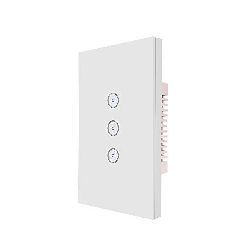 WiFi Light Switch?UseeLink smart touch wall light switch no hub easy to install compatible with Amazon Alexa and Google Assistant white?3gang?