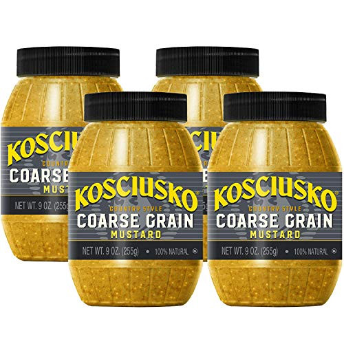 Plochman's Kosciusko Coarse Grain Premium Mustard 9 Ounce -4 Pack-