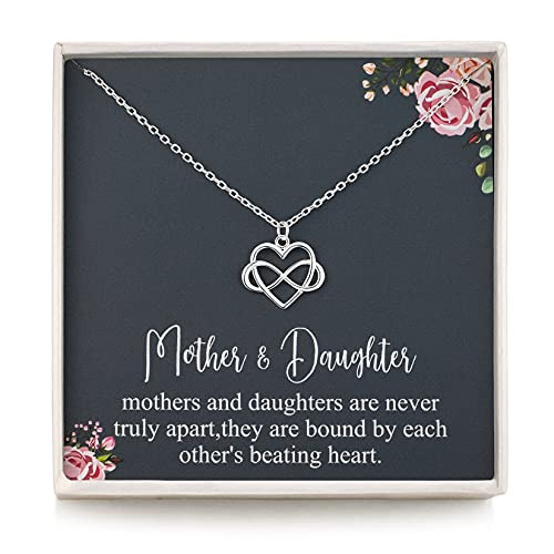 RareLove Gifts for Mom925 Sterling Silver Tiny Infinity Heart Necklaces for Mother  and  DaughterMom Necklace from DaughterMom Gifts for Mothers DayBest Birthday Gift Ideas