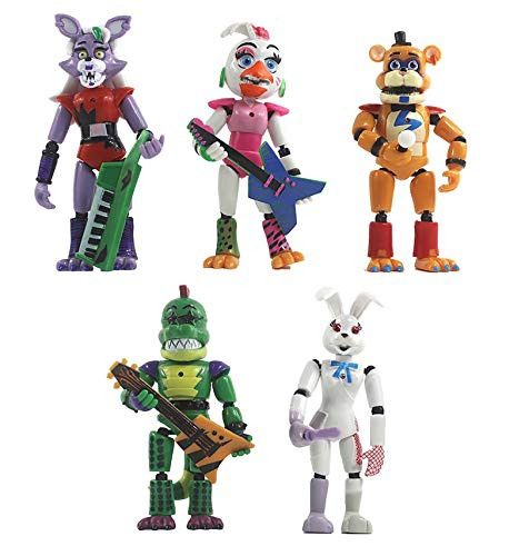 New Set of 5 Figures Inspired Five Nights at Freddy's - Security Breach PizzaPlex - Action Figure Toys - Toys Gifts - About 6 inches