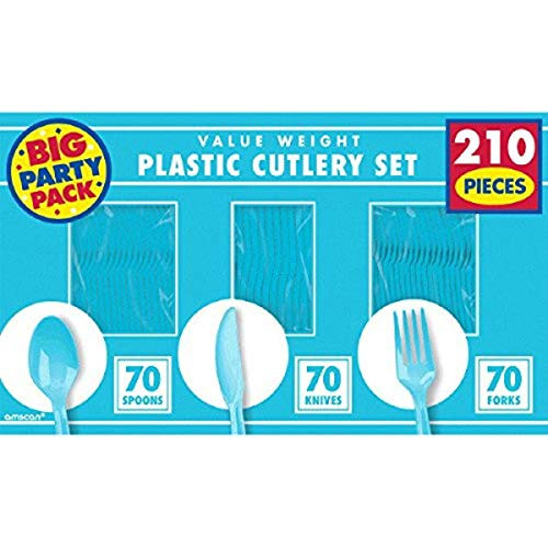 Amscan Caribbean Blue Window Box Cutlery Value Set 8 Pk. - Party Tableware