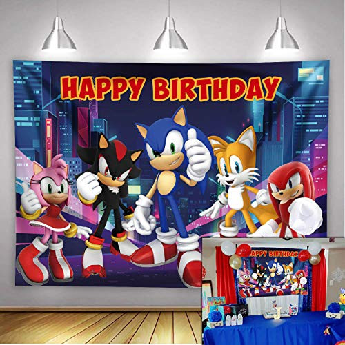 Hedgehog Happy Birthday Themed Photo Backdrops Baby Shower Supplies Boys and Girl 1st Birthday Party Photography Background Kid Party Banner Cake Candy Table Decoration 5x3ft