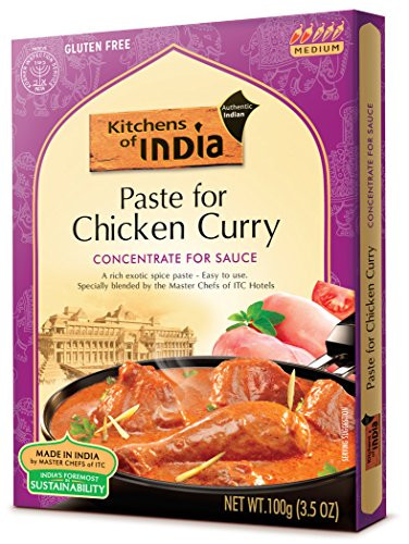 Kitchens of India Paste for Chicken Curry 3.5 Ounces -Pack of 6- Easy-to-Use Curry Paste for Authentic Indian Dish