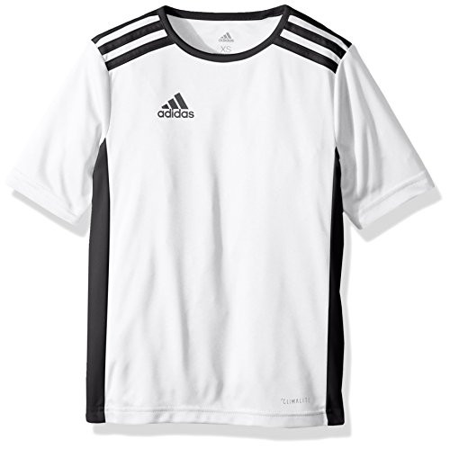 adidas Youth Entrada 18 Jersey, White/Black, Medium