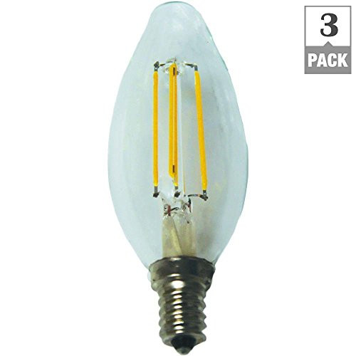 EcoSmart 25W Equivalent Soft White B11 Dimmable Filament E12 LED Light Bulb (3-Pack)