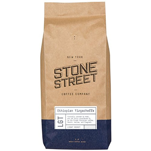 Stone Street Coffee Ethiopian Yirgacheffe (Africa) Fresh Roasted Coffee, Whole Bean, Light Roast, 2 lb Bag