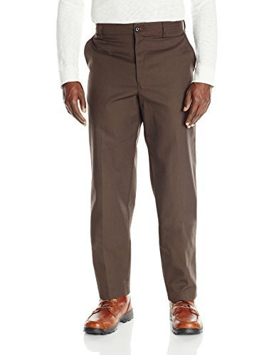 Red Kap Men's Stain Resistant Flat Front Work Pants Brown 31W x 34L