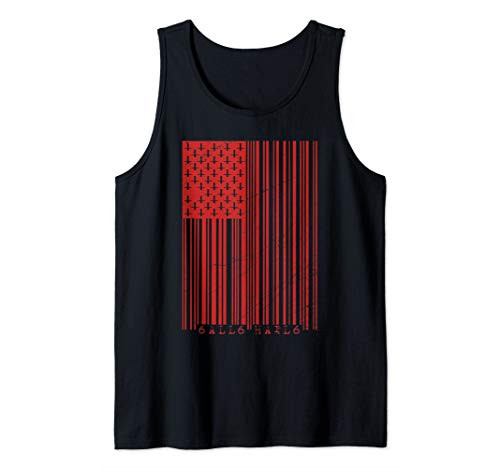 Upside Down Cross 666 American Flag All Hail Satanic Tank Top
