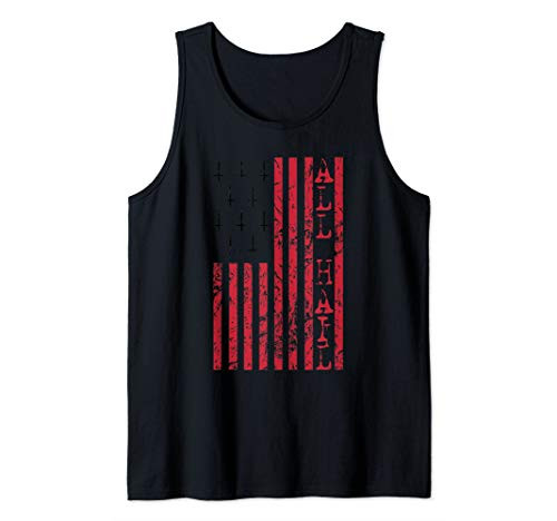 Upside Down Cross - Occult American Flag - All Hail Satan Tank Top