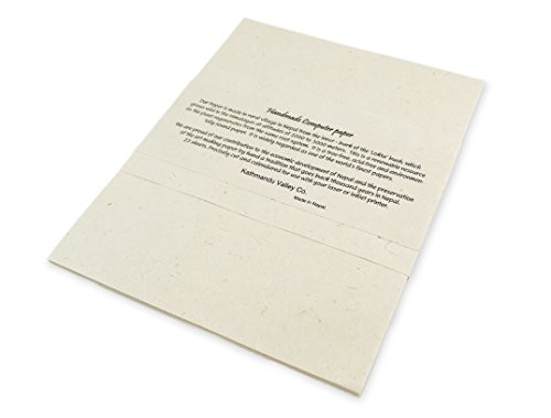 Handmade Lokta Laser and Inkjet Printer Paper (25 Sheets, Natural)