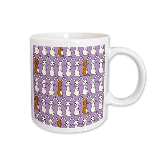 3dRose Cute Bunny Parade Purple Ceramic Mug 15-Ounce