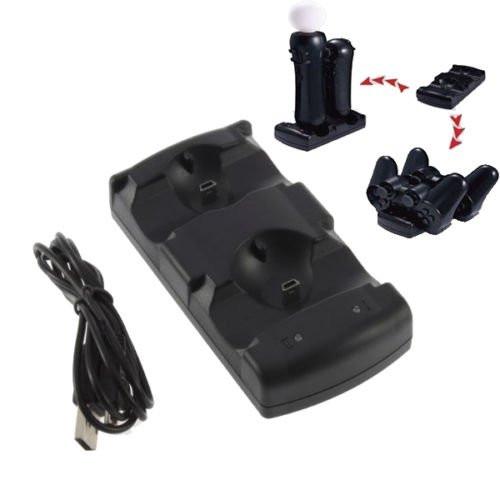FYL USB Dual Charger Charging Dock Station for Sony PS3 Move Wireless Controller
