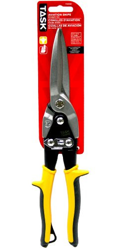 Task Tools T22330 Aviation Snips Straight Cut with 3-Inch Blade Yellow