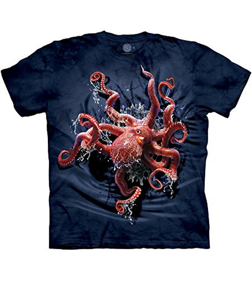 The Mountain Octopus Climb Adult T-Shirt Blue XL The Mountain Octopus Climb Adult T-Shirt Blue XL