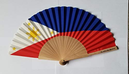 Philippines Flag Fabric Folding Hand Fan with Bamboo Handle Philippines Flag Fabric Folding Hand Fan with Bamboo Handle