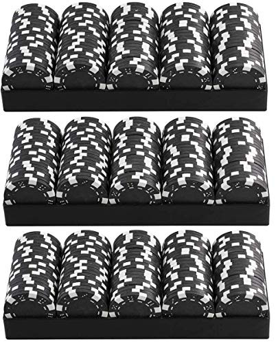 Kovot Casino Style Poker Chips - 11.5 Gram Poker Chips Set -100 Chips Black-