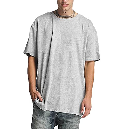 DIKASI Men's Classics Cotton Regular Crew Neck Short Sleeve Tee Big-Tall T-Shirt Fashion -Grey Large- DIKASI Men's Classics Cotton Regular Crew Neck Short Sleeve Tee Big-Tall T-Shirt Fashion -Grey Large-
