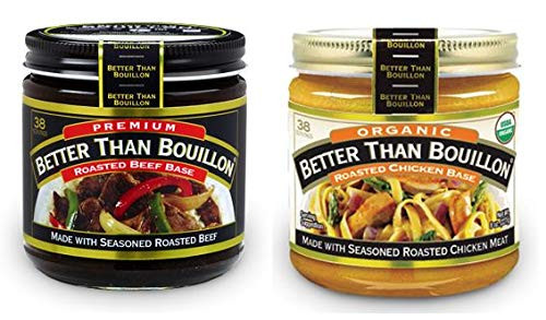 Better than Bouillon Premium Roasted Beef Base, Organic Roasted Chicken Base 8 ounce Jars (Pack of 2)