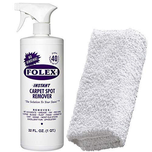 Cemko Cleaning Cloth  plus Folex Carpet Spray - Instant Rug and Carpet Spot Stain Remover Kit 32oz