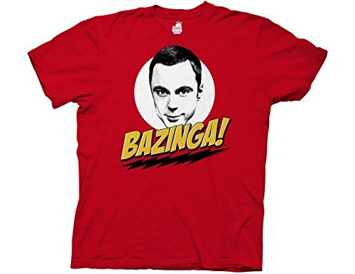Ripple Junction Big Bang Theory Sheldon Bazinga! Adult T-Shirt Large Red