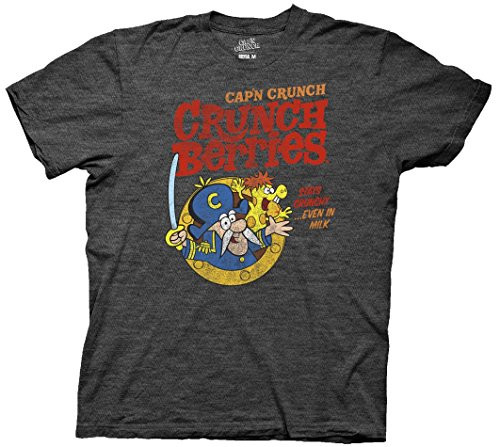 Ripple Junction Cap'n Crunch Crunch Berries Adult T-Shirt Large Heather Charcoal