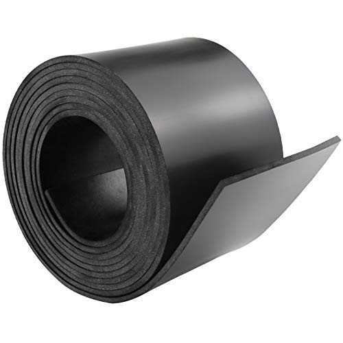 Neoprene Rubber Sheet Solid Rubber Sheets Rolls  and  Strips for DIY Gaskets Crafts Pads Flooring Protection Supports Leveling Anti-Vibration Anti-Slip -3" Wide x 1-8" Thick x 10' Long-