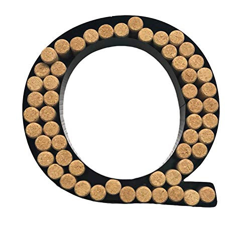 Decomil Wine Cork Holder -A-Z- -Letter Q- - Decorative Wine Letters Cork Holder -Q- - Wall Art Cork Holder Decor -Q-